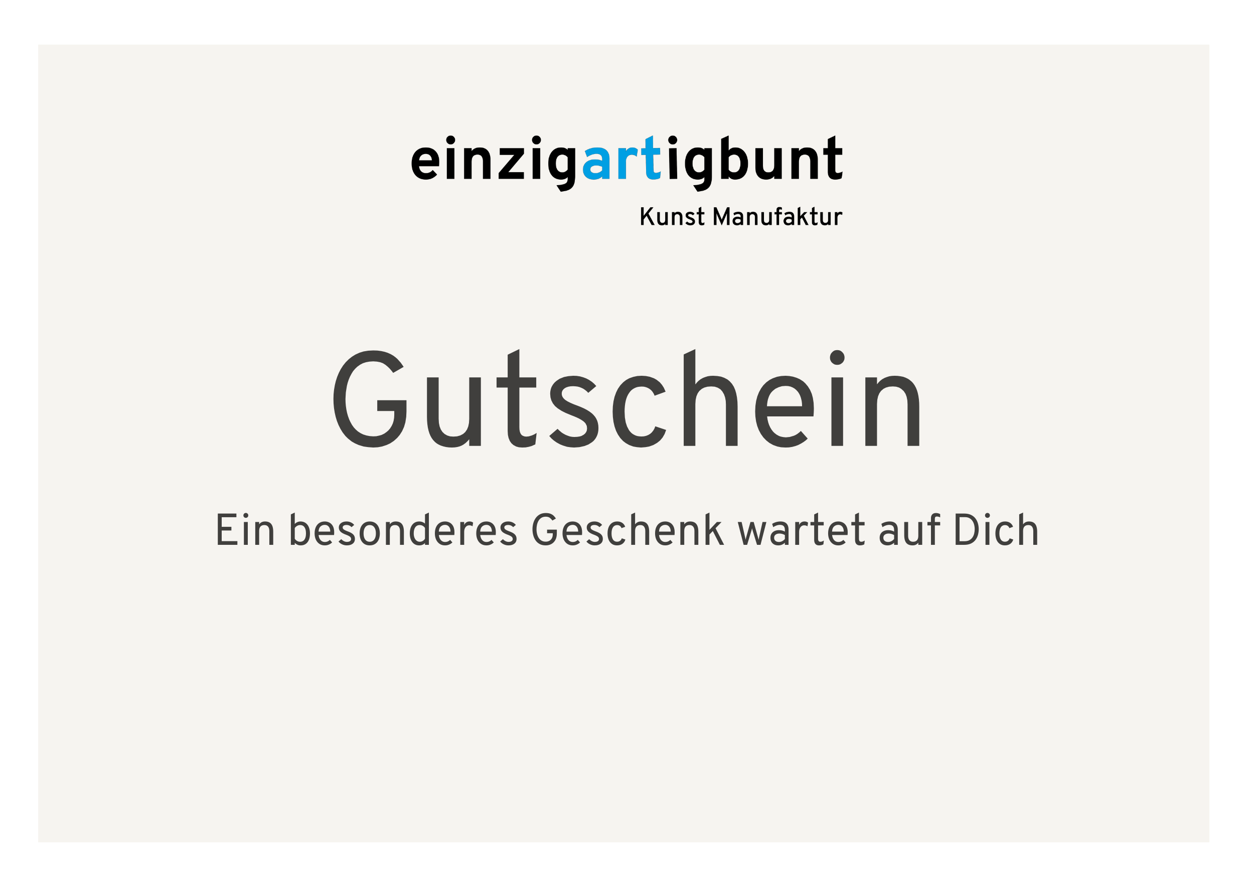 einzigartiger Gutschein zum Verschenken Wert 25.-€
