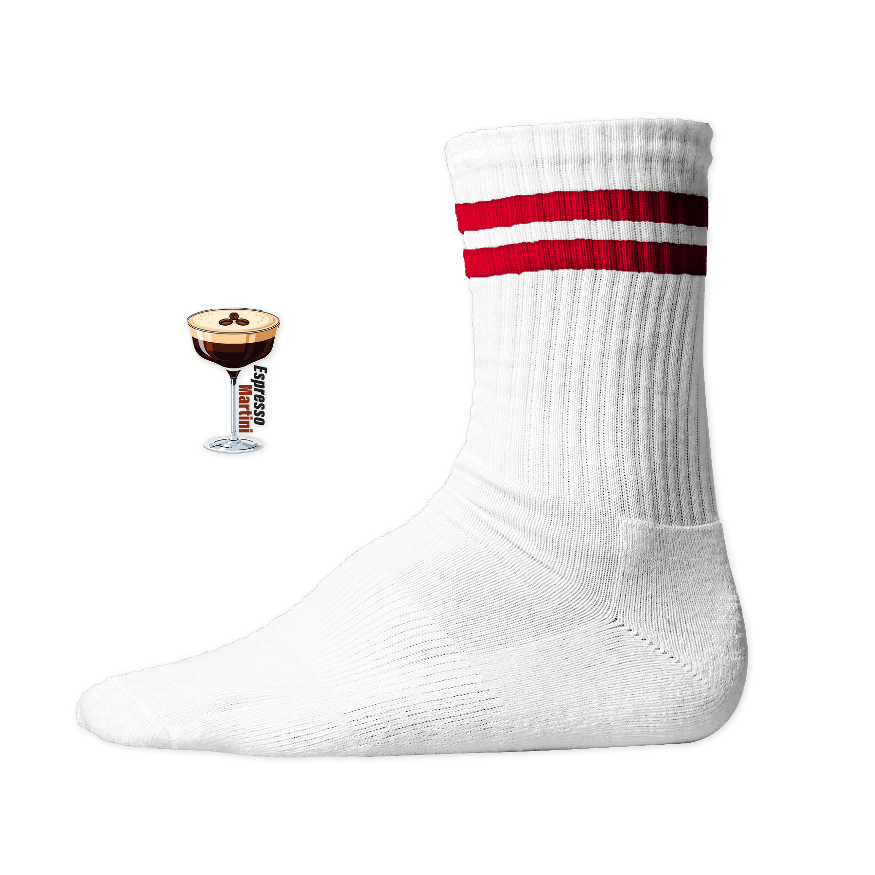 Espresso Martini Socken mit Red Stripes