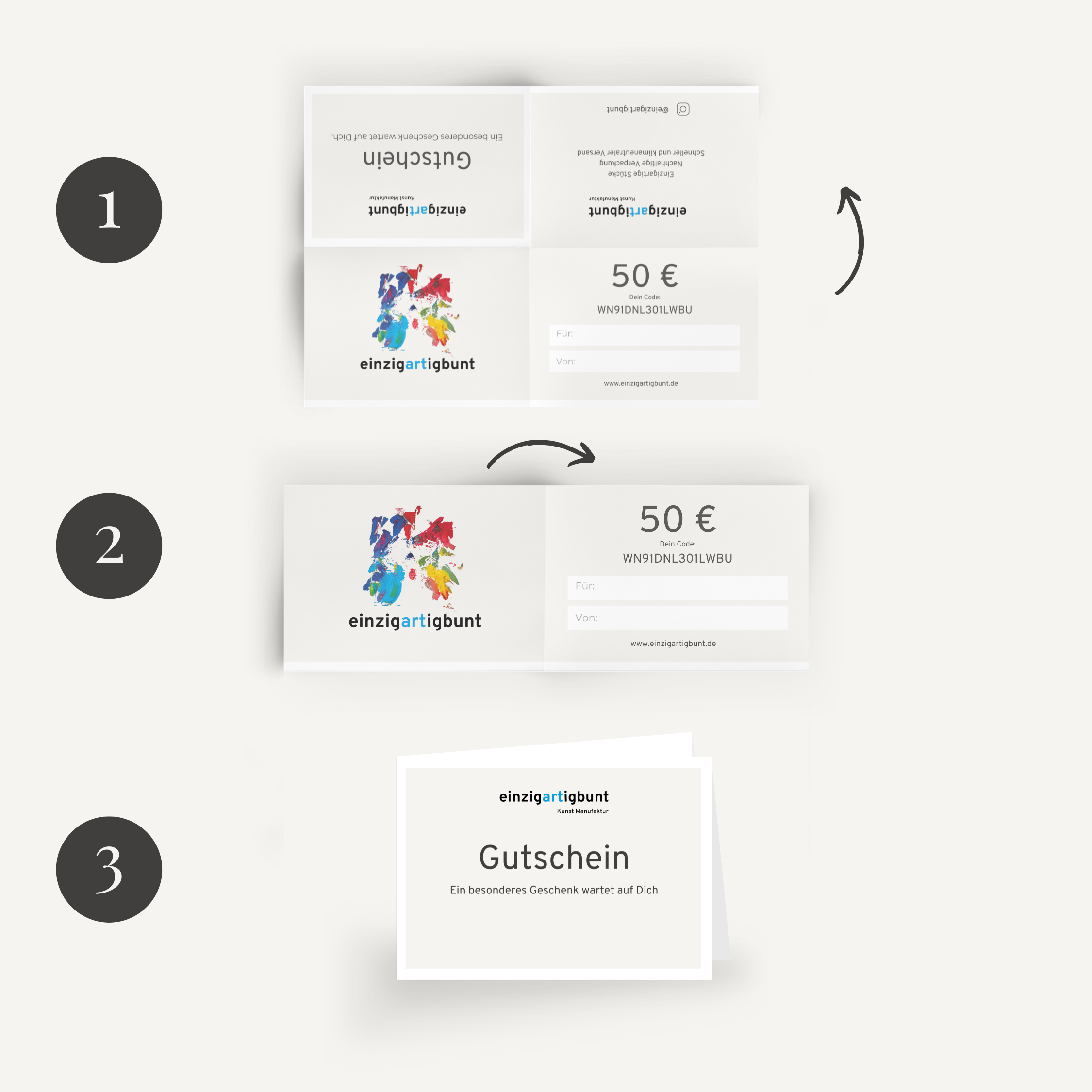 einzigartiger Gutschein zum Verschenken Wert 25.-€