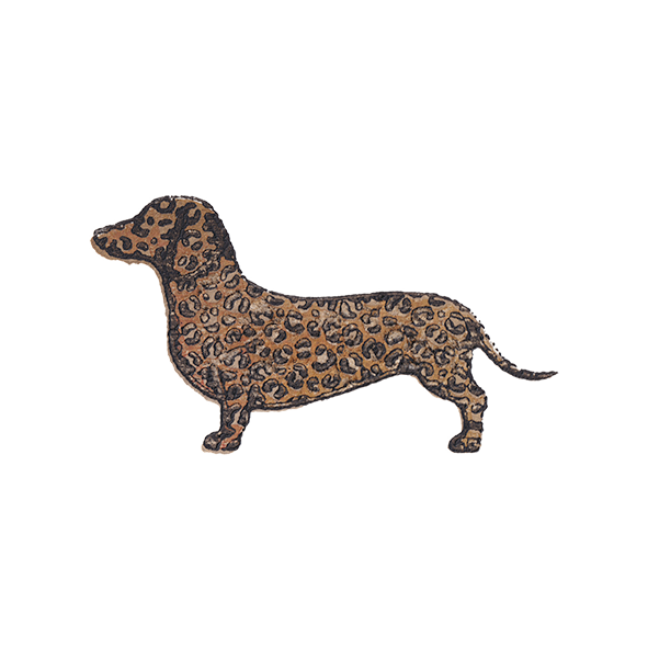 Illustration eines Dackels im Leoparden-Look – einzigartigbunt