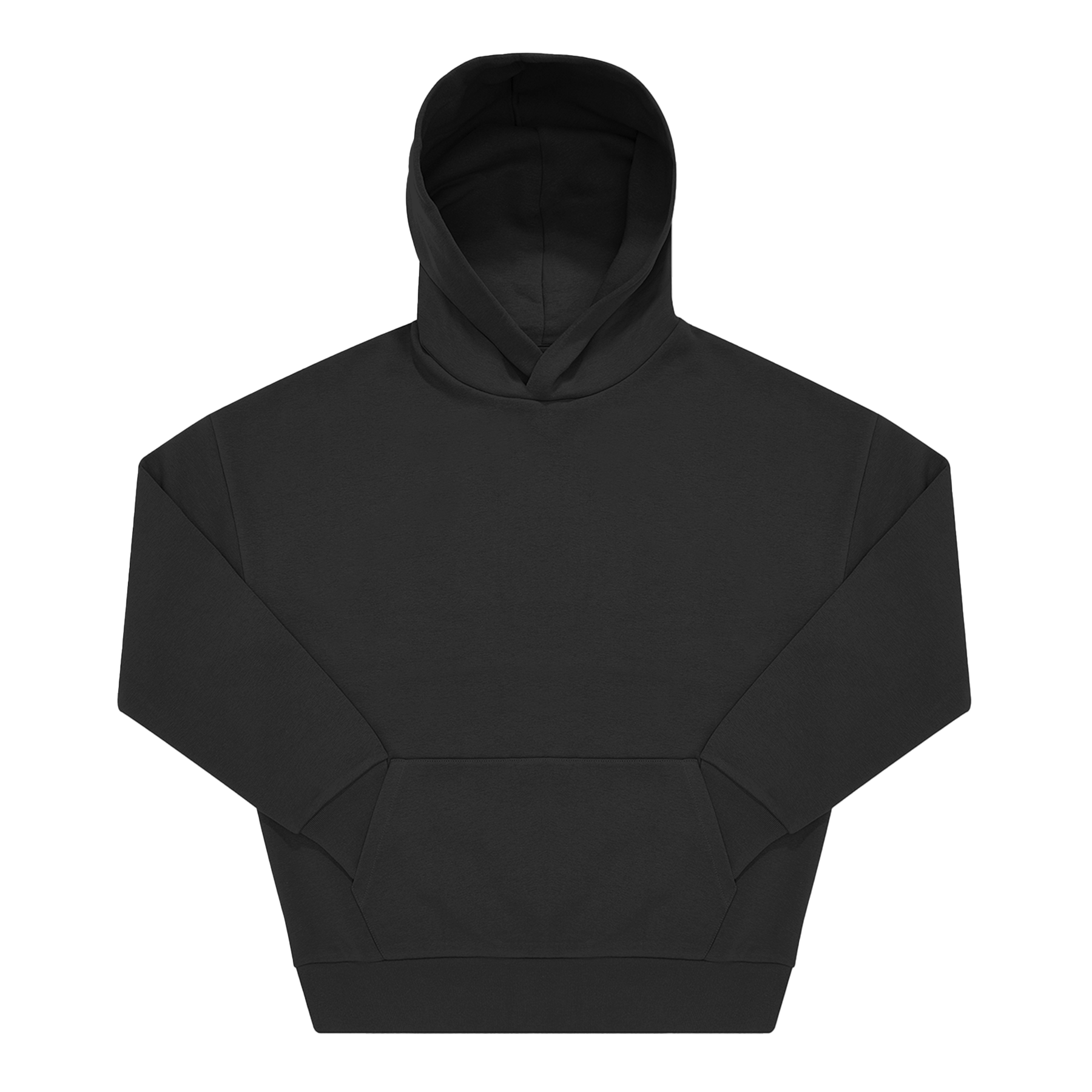 Schwarzer Hoodie mit Kapuze und Tasche, nachhaltig & fair – einzigartigbunt