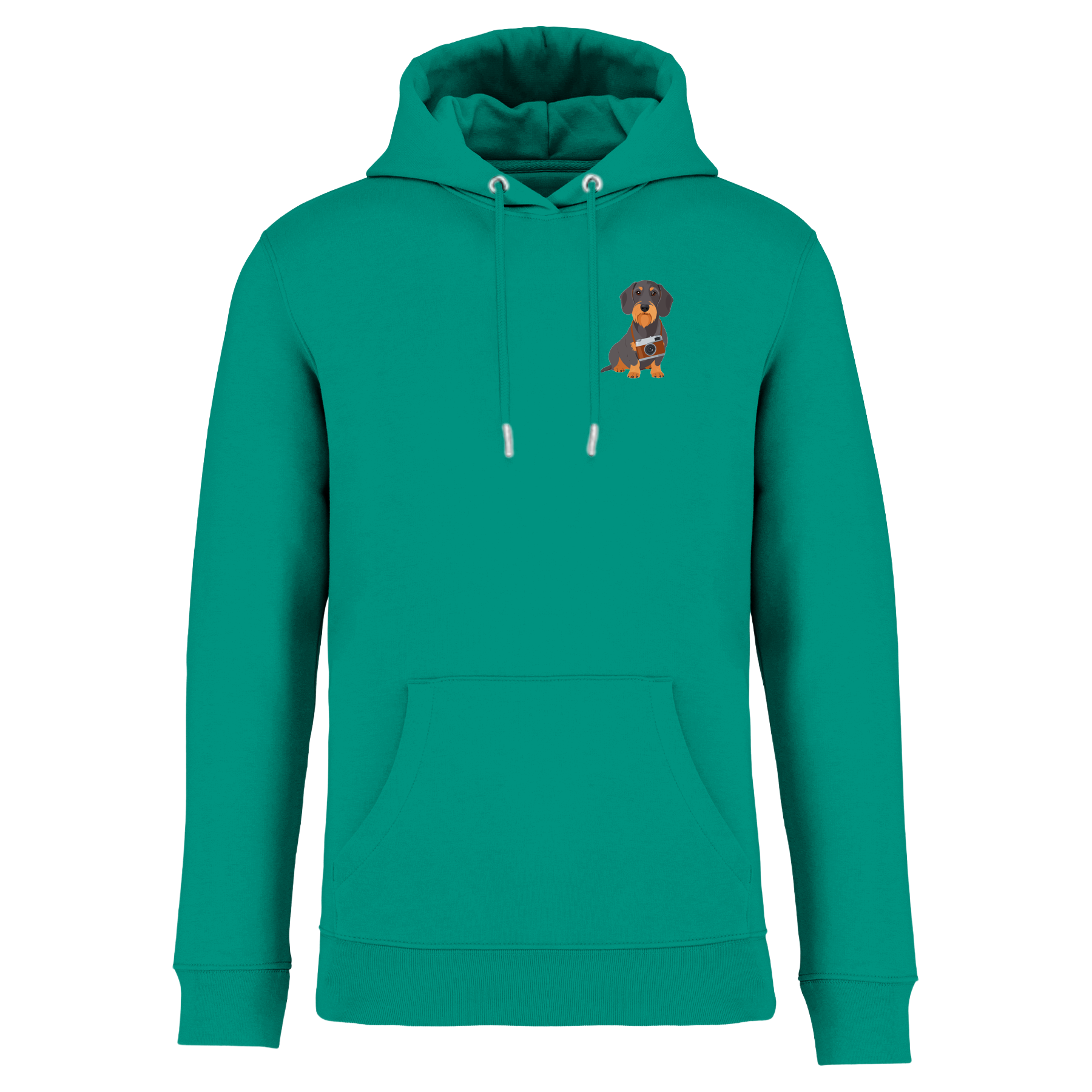 Bio Hoodie mit Dackel-Motiv Kamera | einzigartigbunt