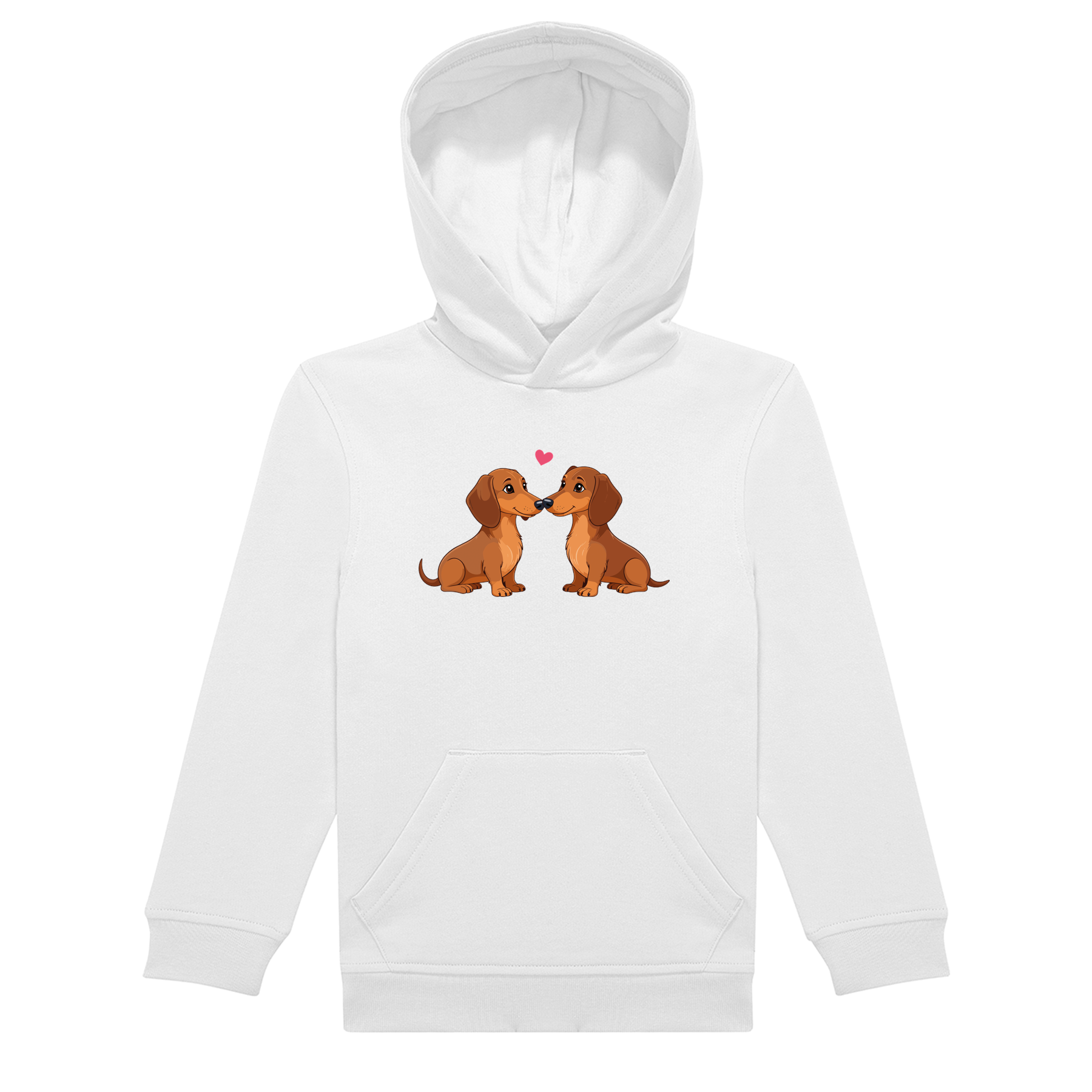 Kinder Hoodie in nachhaltiger Qualität mit Dackel Motiv.