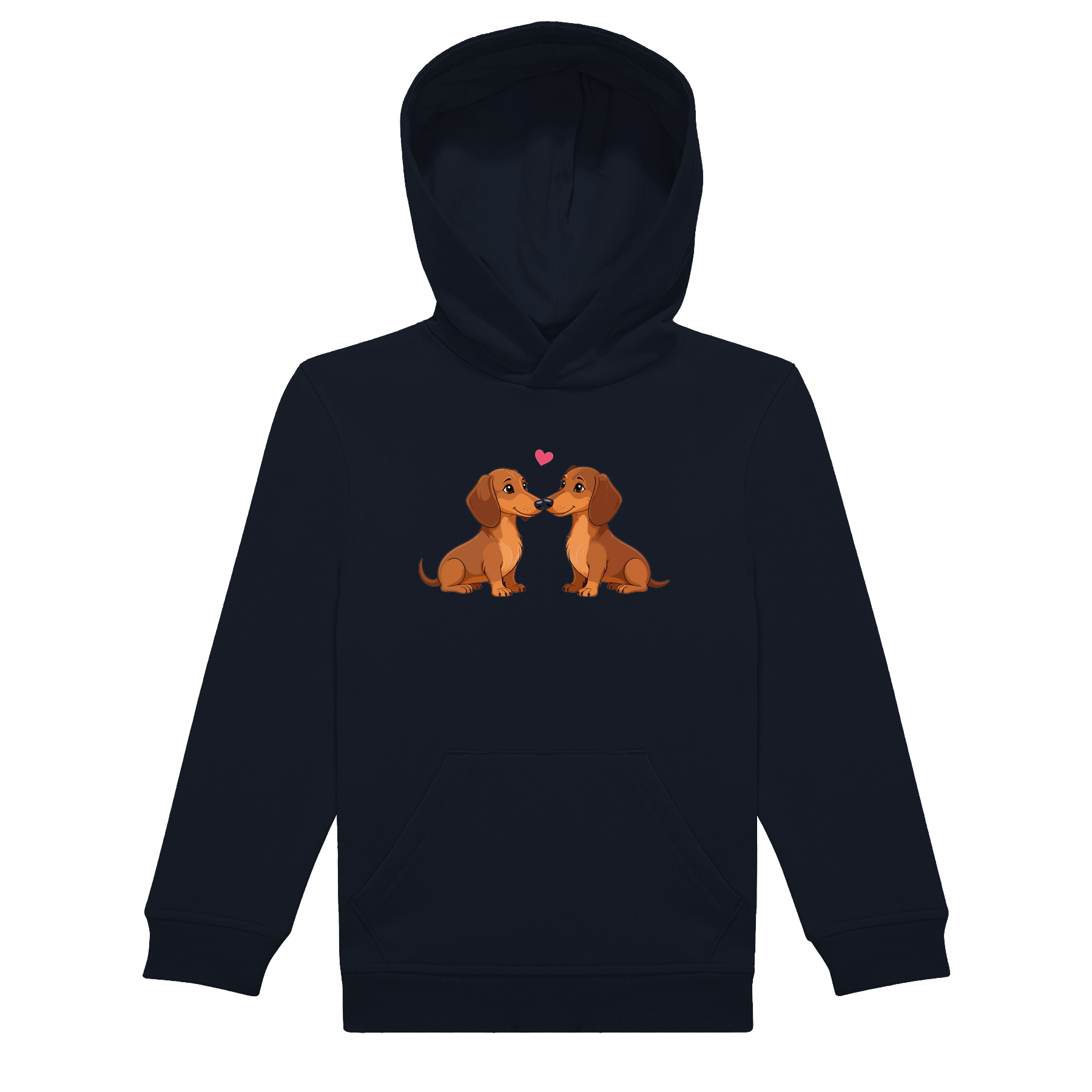 Kinder Hoodie mit Dackel-Motiv aus Bio-Baumwolle | Nachhaltig und Fair