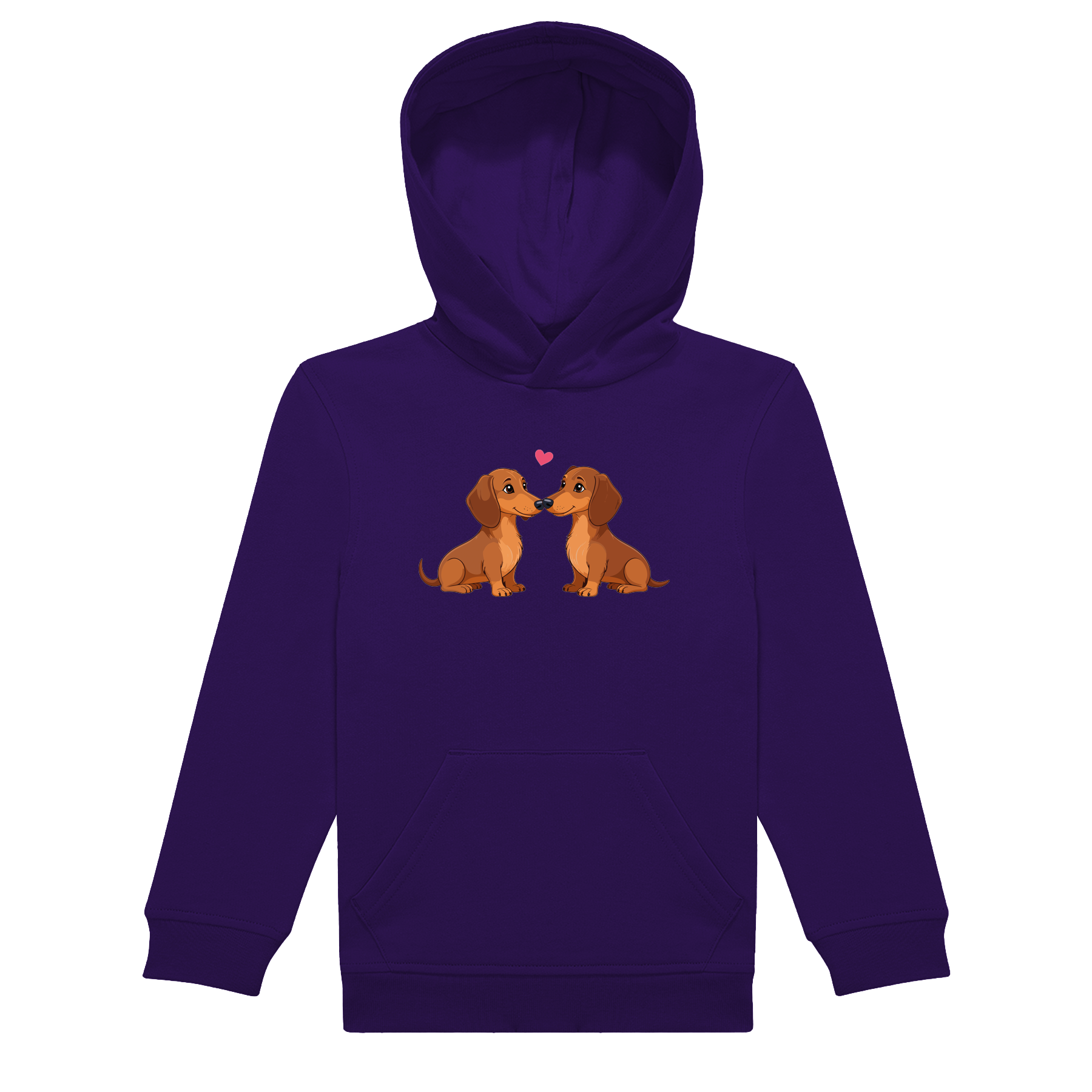 Kinder Hoodie in nachhaltiger Qualität mit Dackel Motiv.