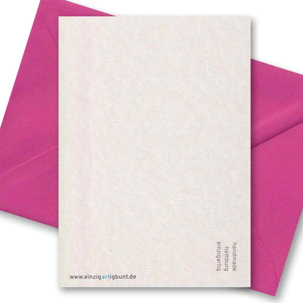 Handgedruckte Postkarte I Weihnachtsdackel mit Lichterkette