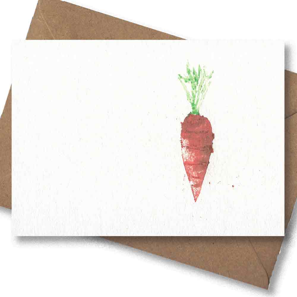 Handgedruckte Postkarte I Postkarten Motive Möhre