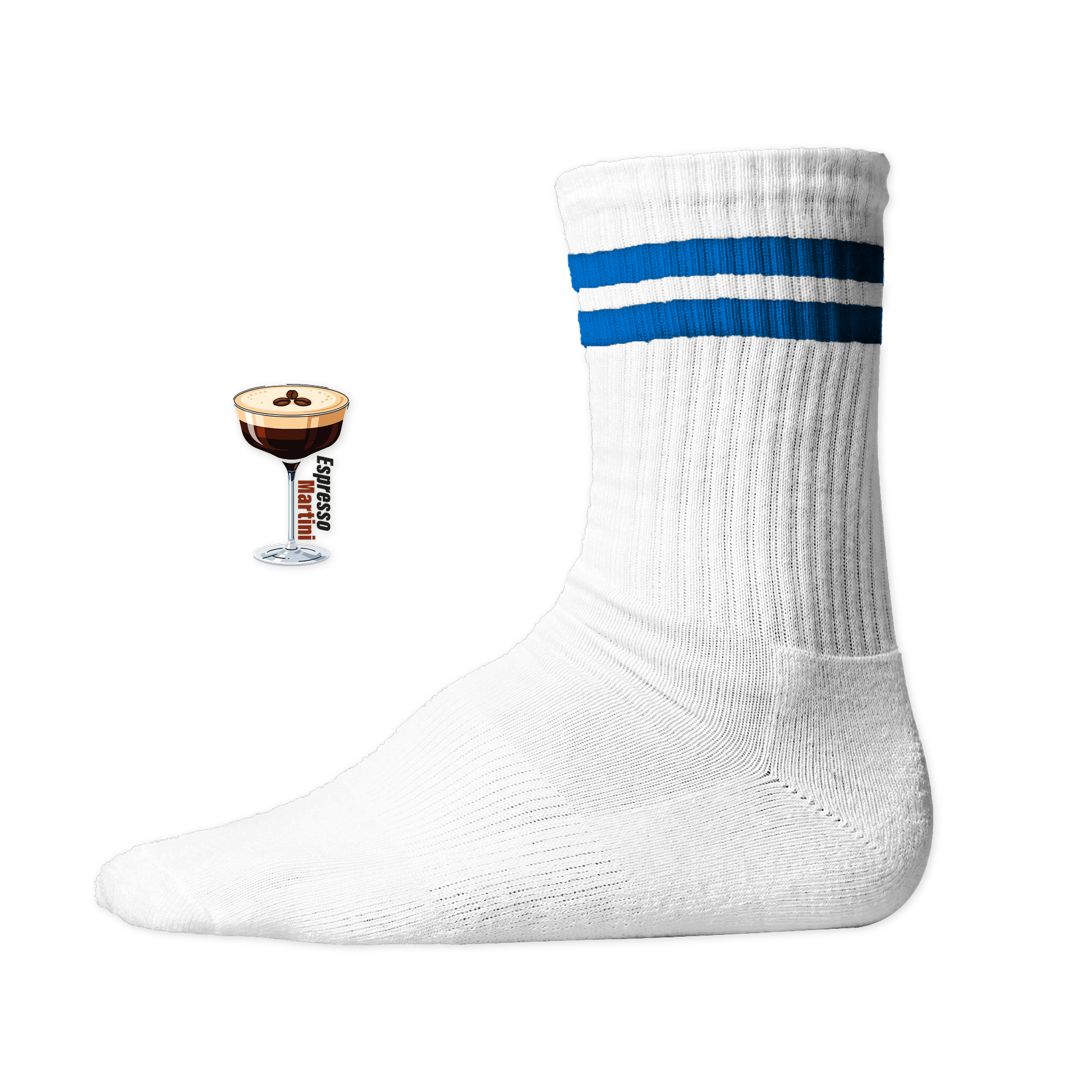Espresso Martini Socken mit Blue Stripes