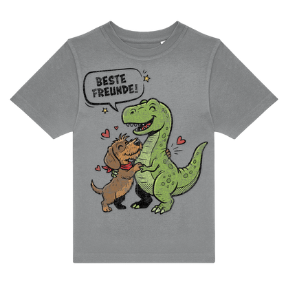 Dackel und Dino umarmen mit Herzchen &amp; Spruch &