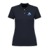 Dunkelblaues Polo mit blauer Welle und Krone, nachhaltig – einzigartigbunt