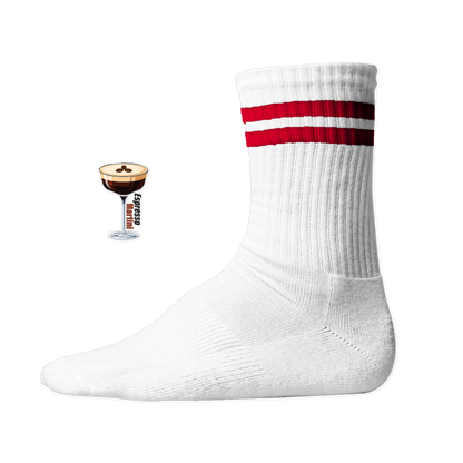 Espresso Martini Socken mit Red Stripes