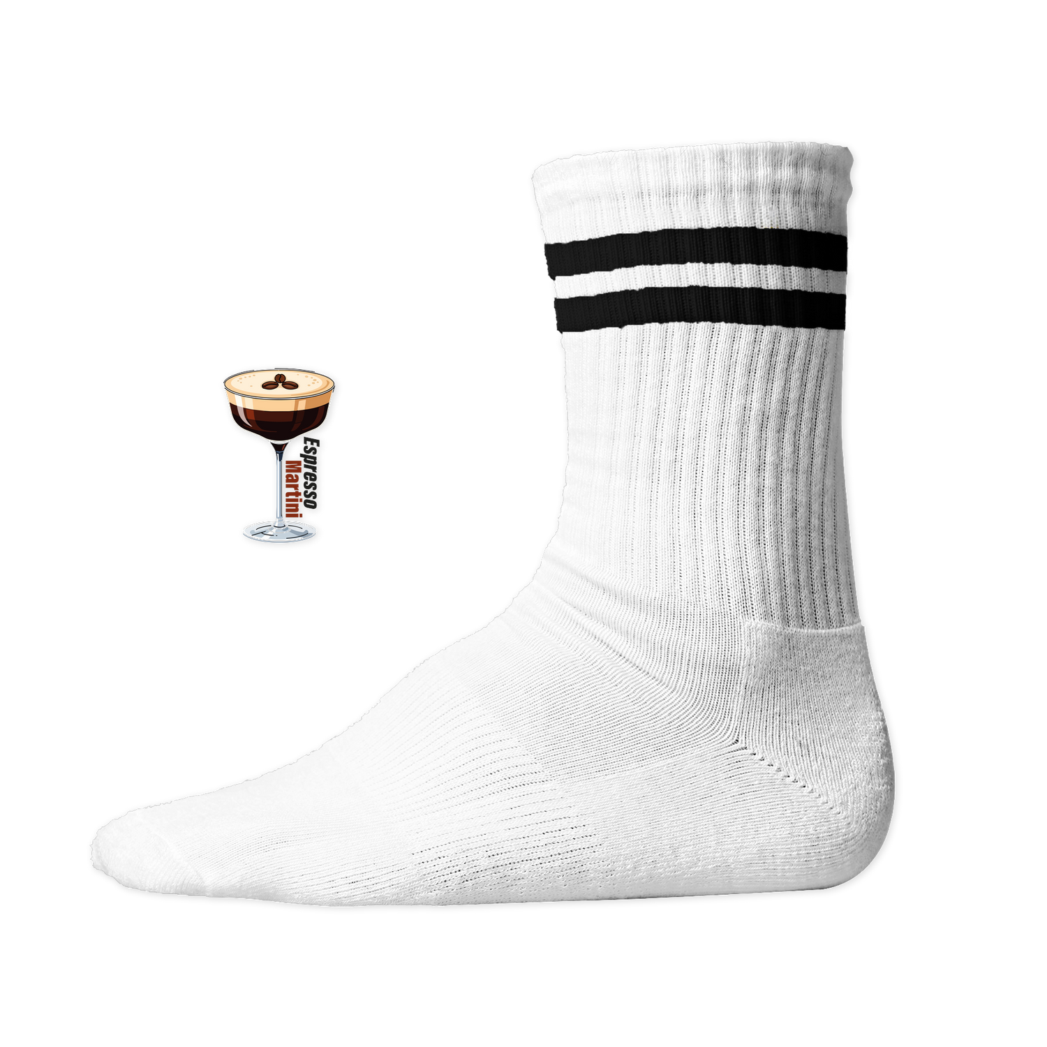Espresso Martini Socken mit Black Stripes