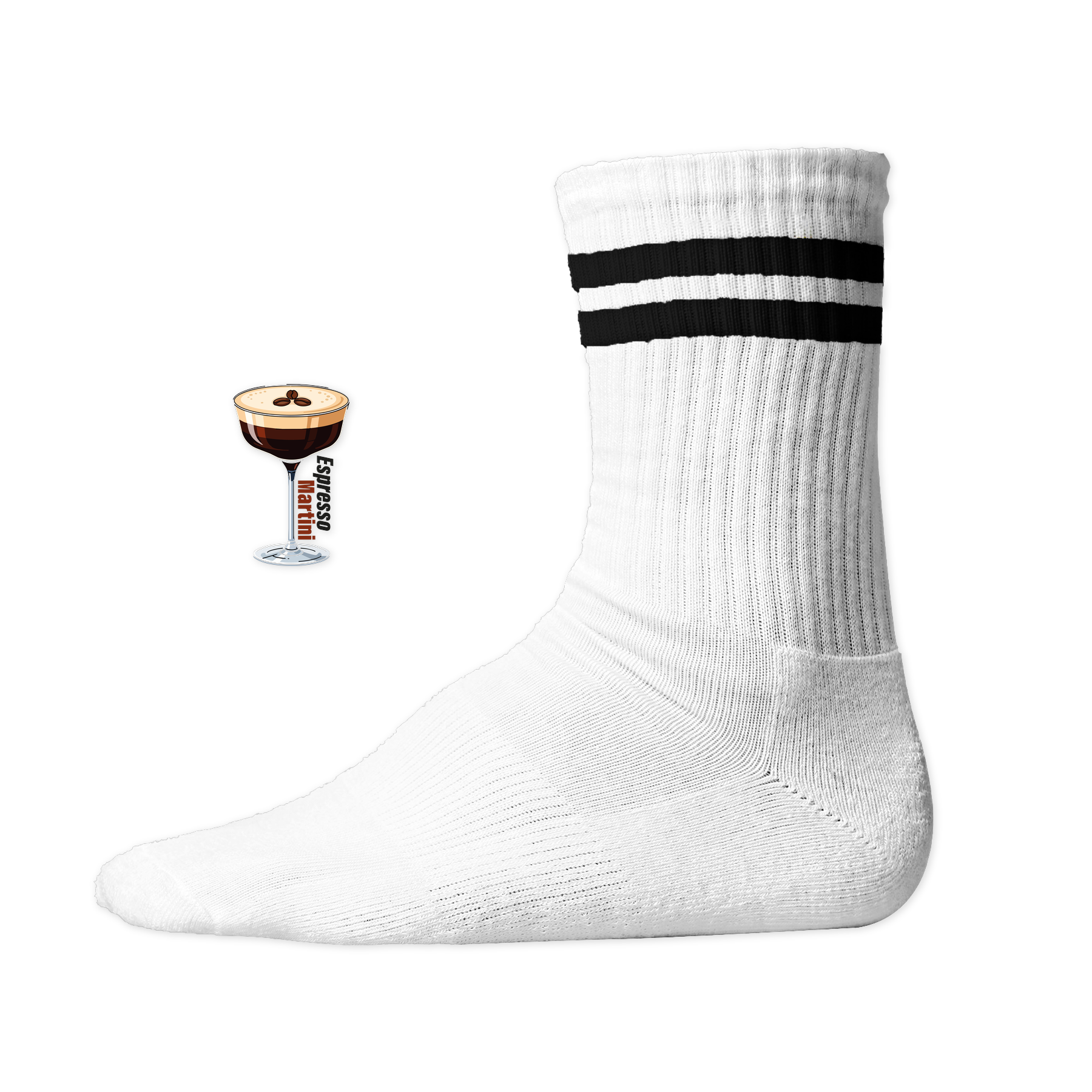 Espresso Martini Socken mit Black Stripes