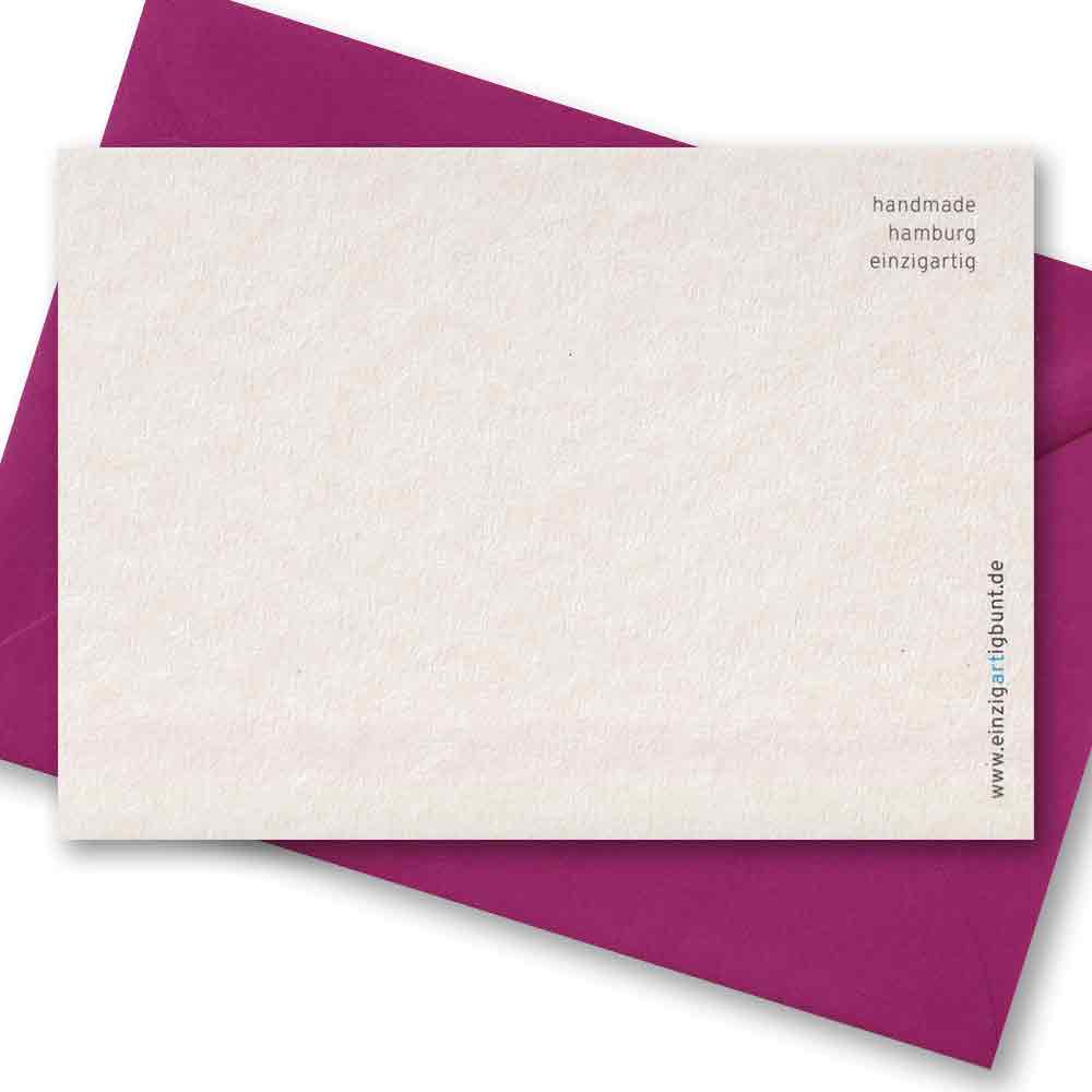 Handgedruckte Postkarte I Frohe Weihnachten Weihnachtsmann Mütze