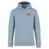 Hellblauer Hoodie mit Dackel-Motiv und Herz, nachhaltig – einzigartigbunt