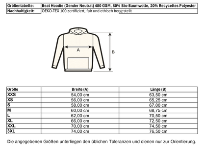 Extra schwerer Bio-Hoodie mit frechem Früchte-Print | Nachhaltiges Statement