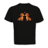 Zwei verliebte Dackel mit Herz auf schwarzem T-Shirt, nachhaltig – einzigartigbunt