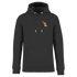 Schwarzer Hoodie mit Dackel-Motiv und Schmetterling, nachhaltig – einzigartigbunt