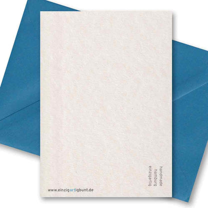 Handgedruckte Postkarte I Weihnachtsgänse empfehlen Rind