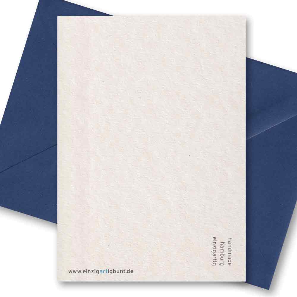 Handgedruckte Postkarte I Frohe Weihnachten ihr Landratten