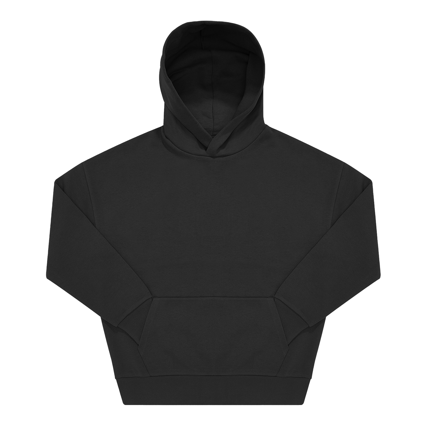 Schwarzer Hoodie mit Kapuze und Tasche, nachhaltig &amp; fair – einzigartigbunt