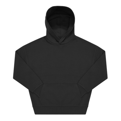 Schwarzer Hoodie mit Kapuze und Tasche, nachhaltig &amp; fair – einzigartigbunt