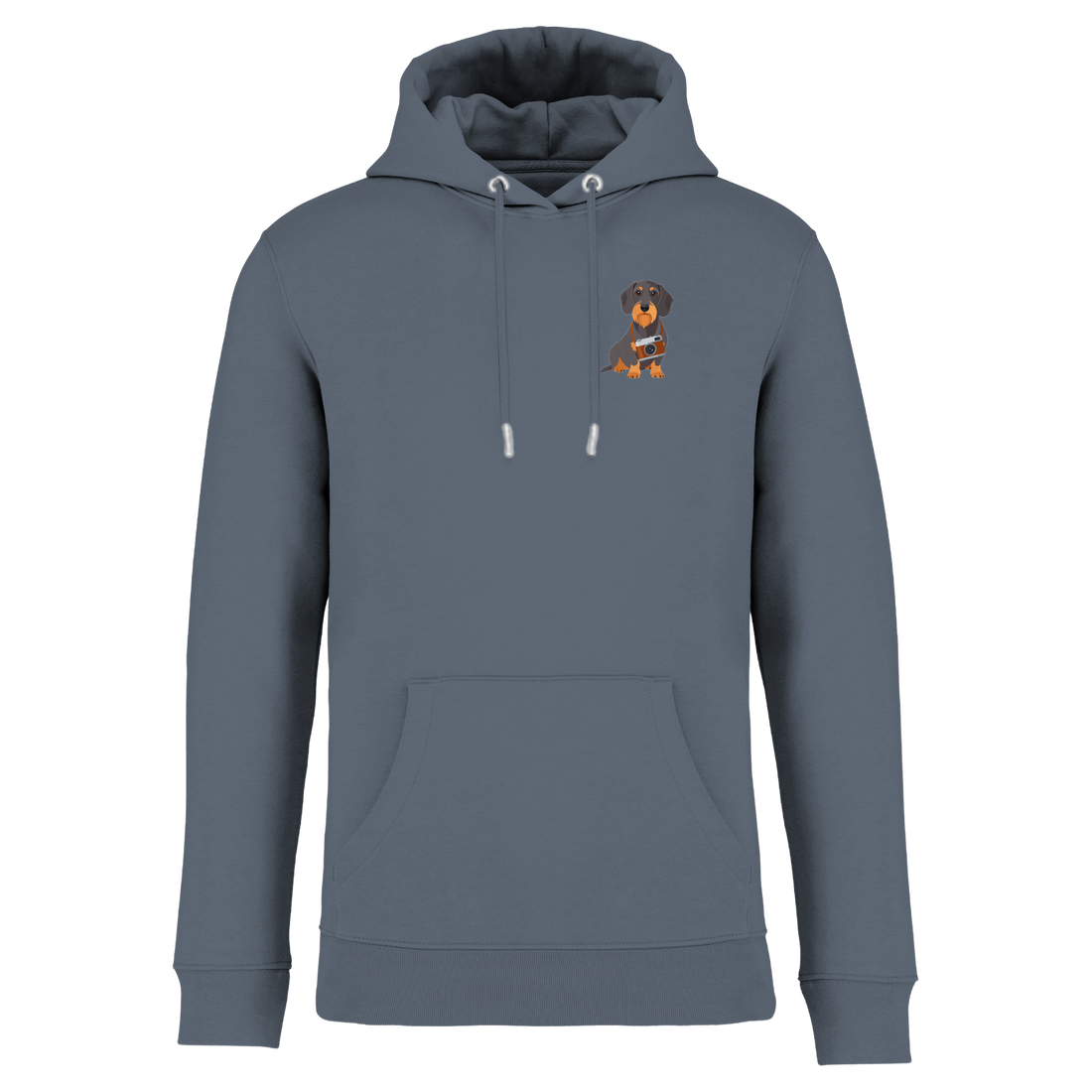 Bio Hoodie mit Dackel-Motiv Kamera | einzigartigbunt