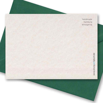 Handgedruckte Postkarte I Frohe Weihnachten Tanne Stern