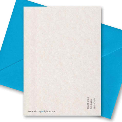 Handgedruckte Postkarte I Anker Tannenbaum Mütze