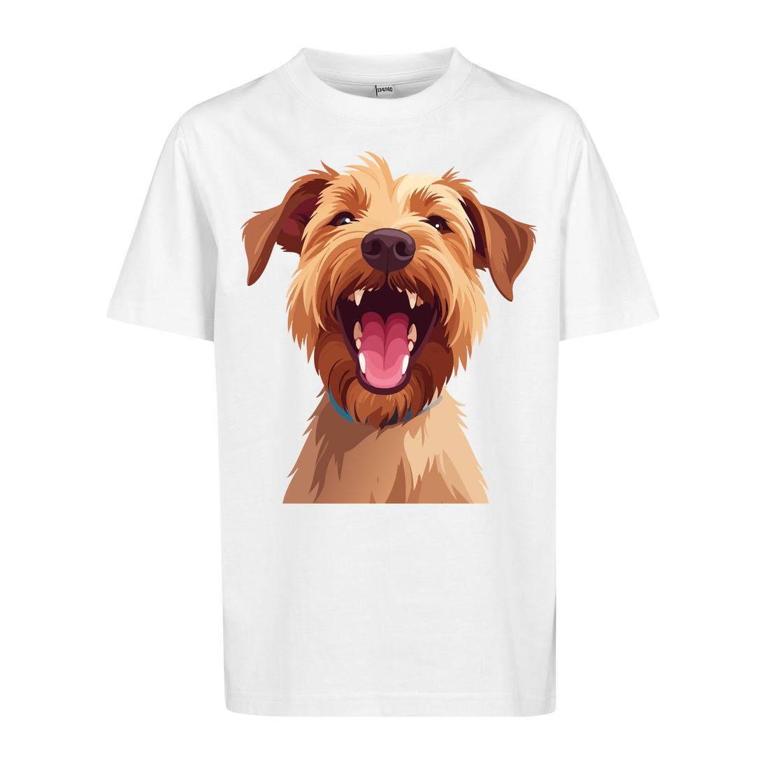 Kinder T-Shirt mit lachendem Dackel Gesicht | Bio-Baumwolle und Fair