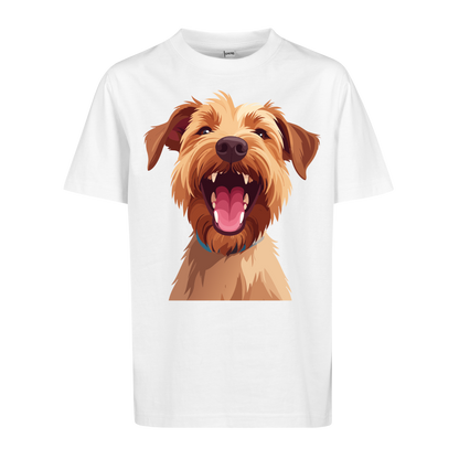 Kinder T-Shirt mit lachendem Dackel Gesicht | Bio-Baumwolle und Fair