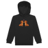 Kinder Hoodie in nachhaltiger Qualität mit handgedrucktem Motiv zweier Dackel, die sich anschauen, platziert auf der Brust.
