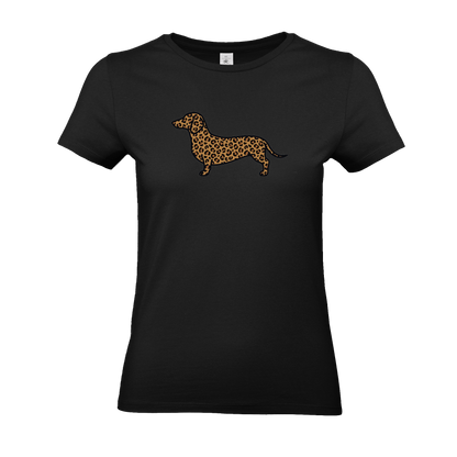 Damen T-Shirt mit Dackel im Leo-Look | Nachhaltige Bio-Mode