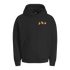 Extra schwerer Unisex Hoodie in Bio-Qualität mit kleinem Kirschen und Bananen Print auf der linken Brust.