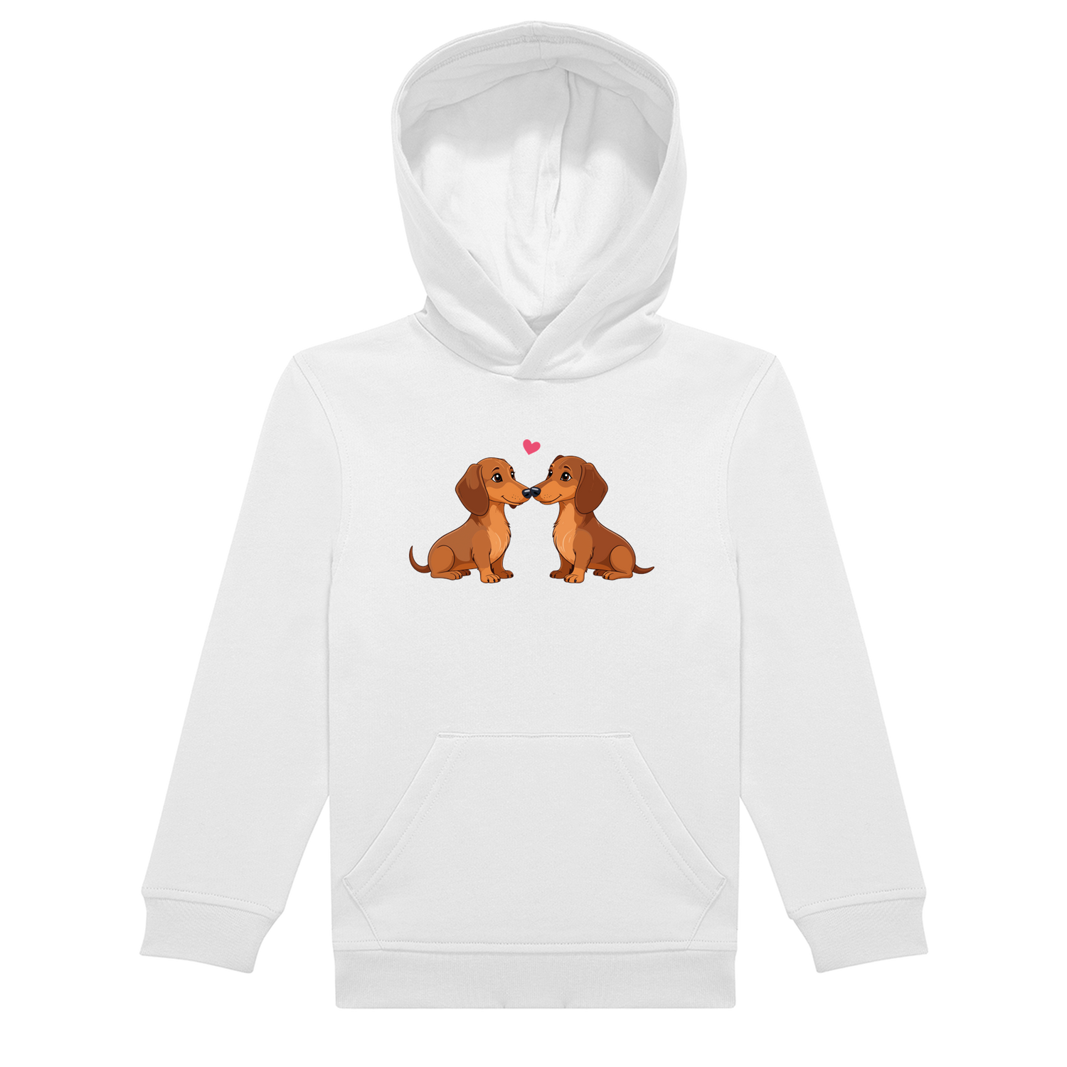 Kinder Hoodie in nachhaltiger Qualität mit Dackel Motiv.
