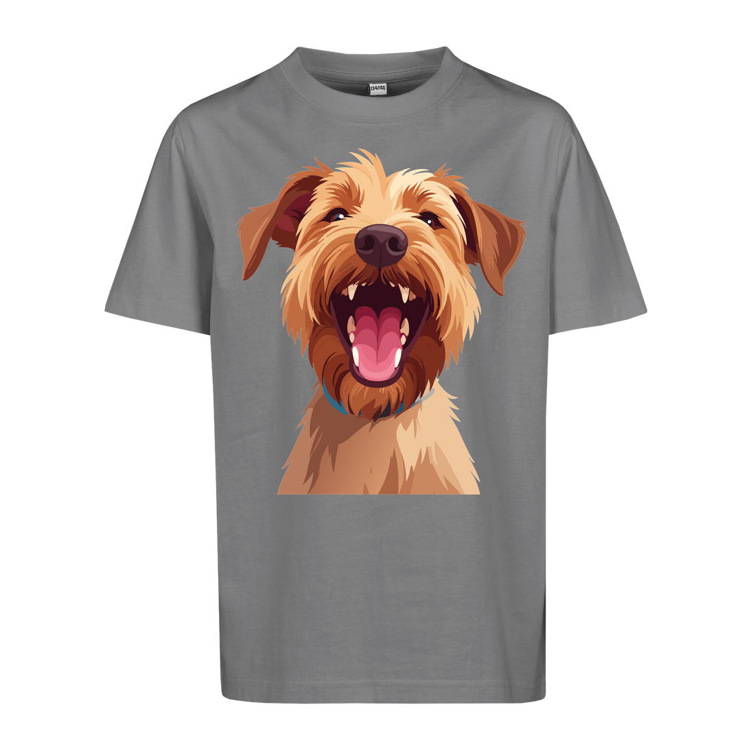 Kinder T-Shirt mit lachendem Dackel Gesicht | Bio-Baumwolle und Fair