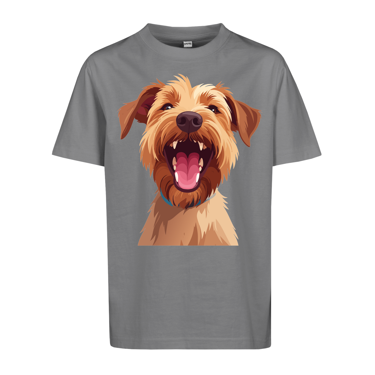 Kinder T-Shirt mit lachendem Dackel Gesicht | Bio-Baumwolle und Fair