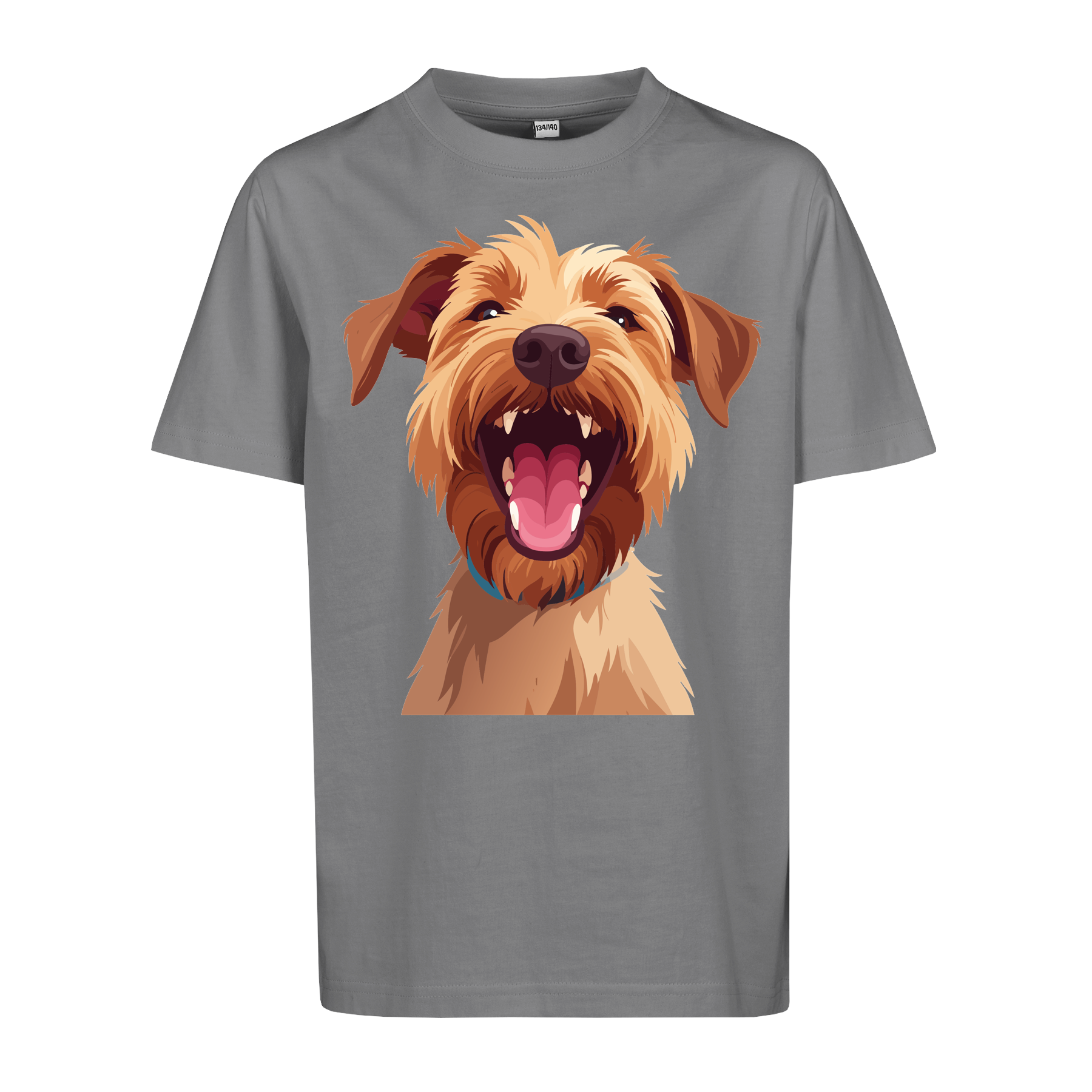 Kinder T-Shirt mit lachendem Dackel Gesicht | Bio-Baumwolle und Fair