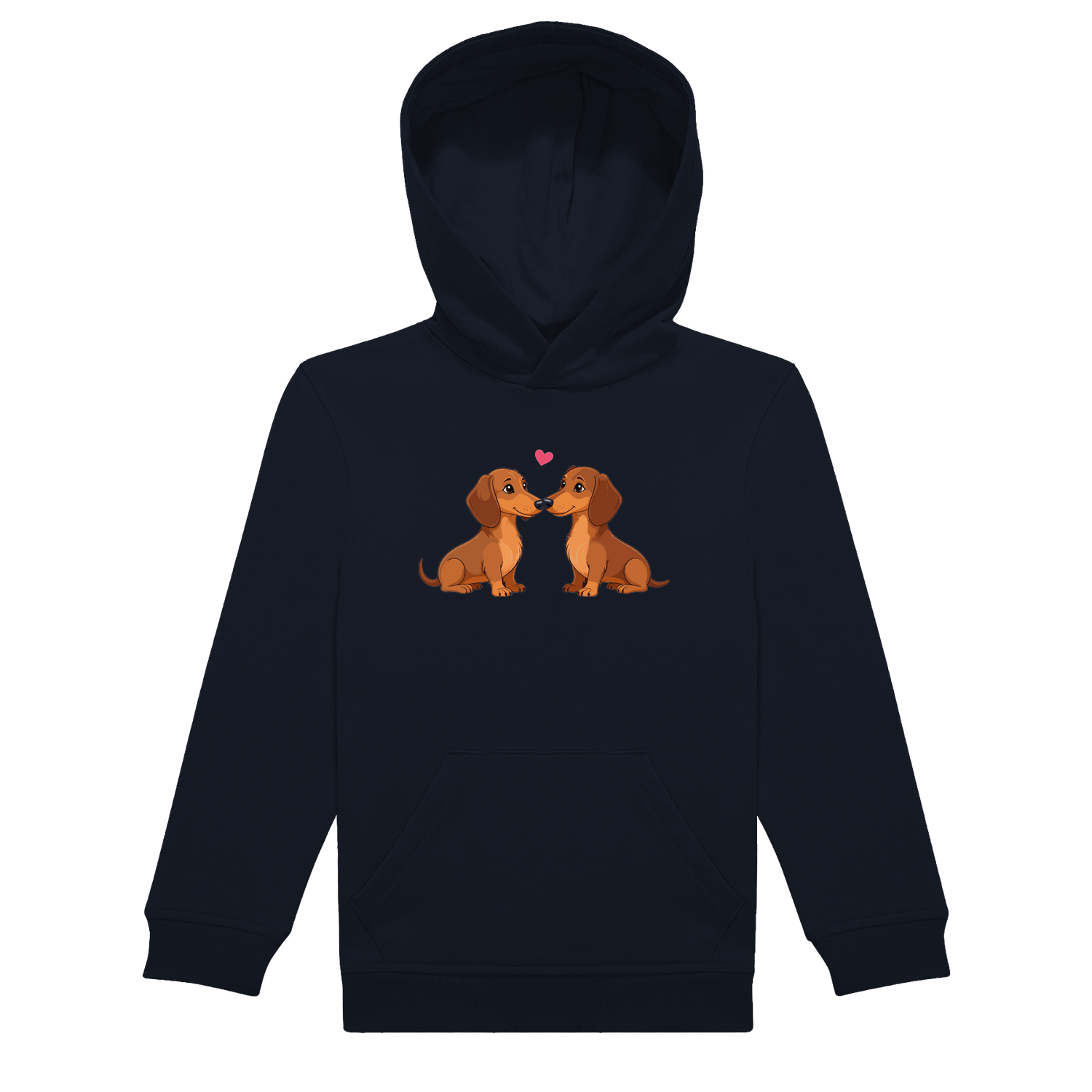 Kinder Hoodie mit Dackel-Motiv aus Bio-Baumwolle | Nachhaltig und Fair