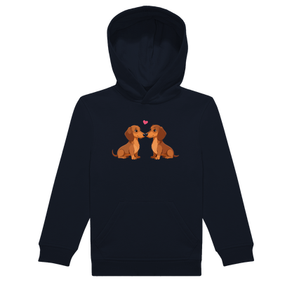 Kinder Hoodie mit Dackel-Motiv aus Bio-Baumwolle | Nachhaltig und Fair