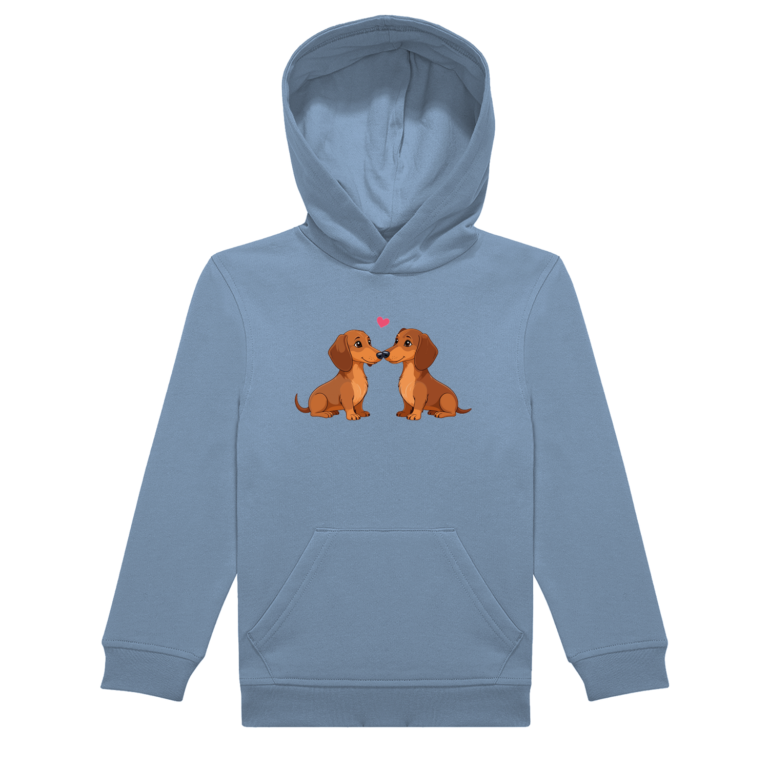 Kinder Hoodie in nachhaltiger Qualität mit Dackel Motiv.