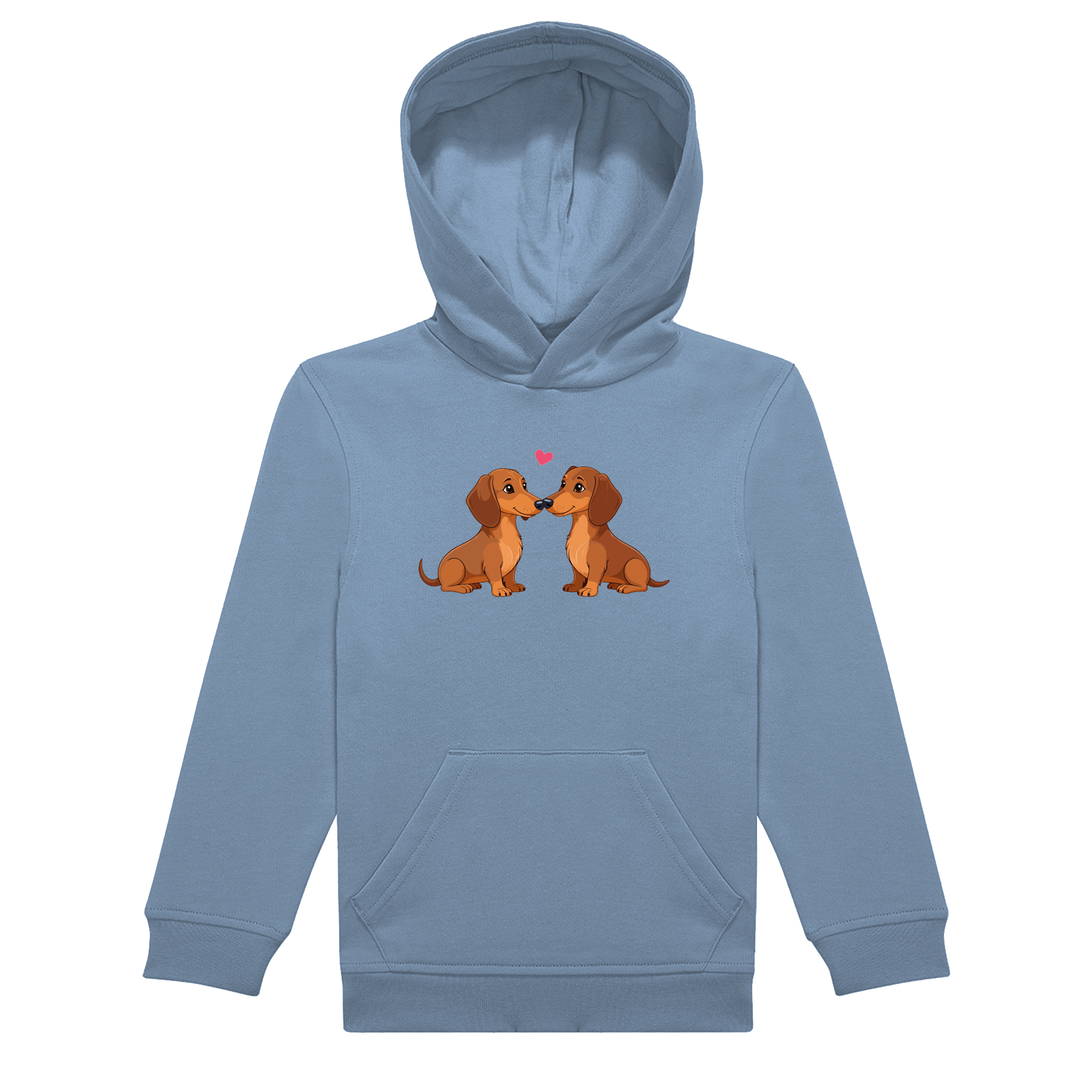Kinder Hoodie in nachhaltiger Qualität mit Dackel Motiv.