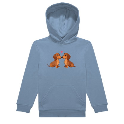 Kinder Hoodie in nachhaltiger Qualität mit Dackel Motiv.