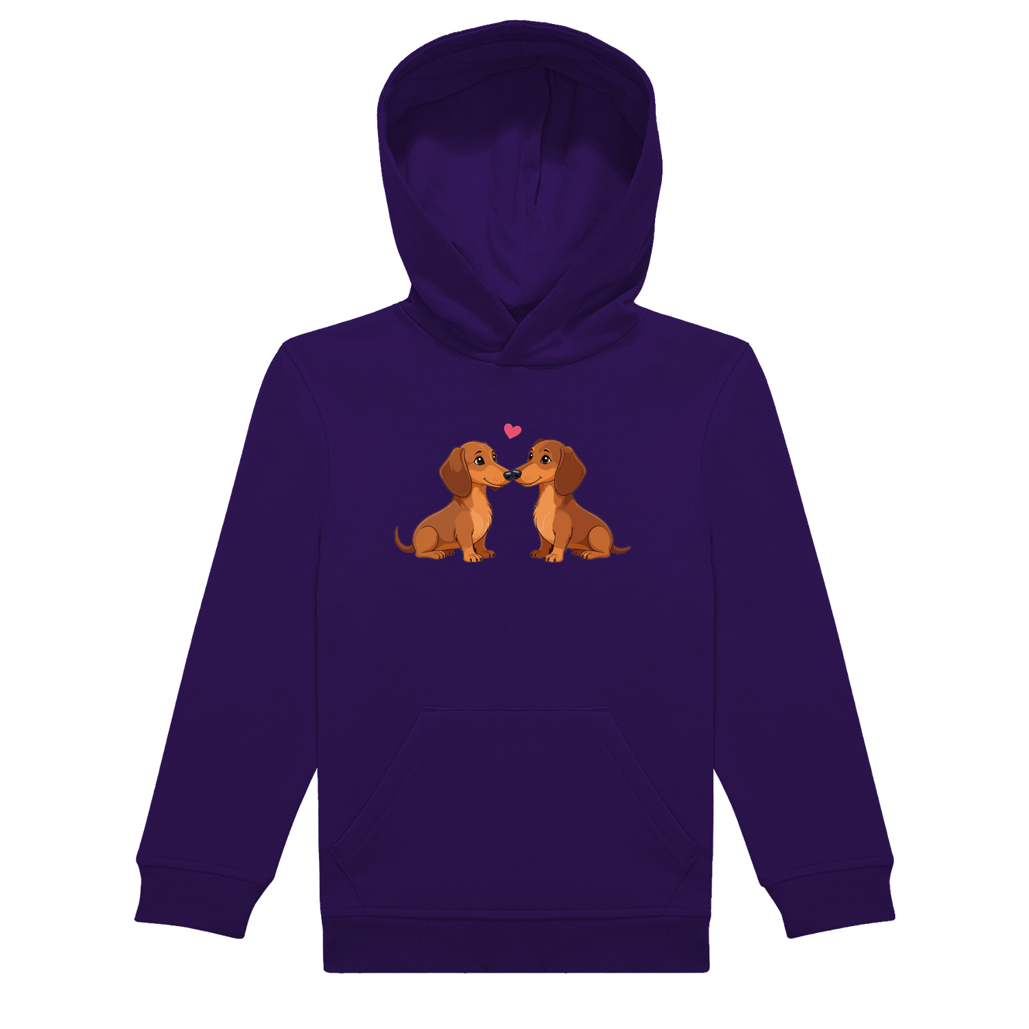 Kinder Hoodie in nachhaltiger Qualität mit Dackel Motiv.