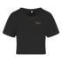 Schwarzes T-Shirt mit Dackel-Motiv im Leopardenmuster, nachhaltig – einzigartigbunt