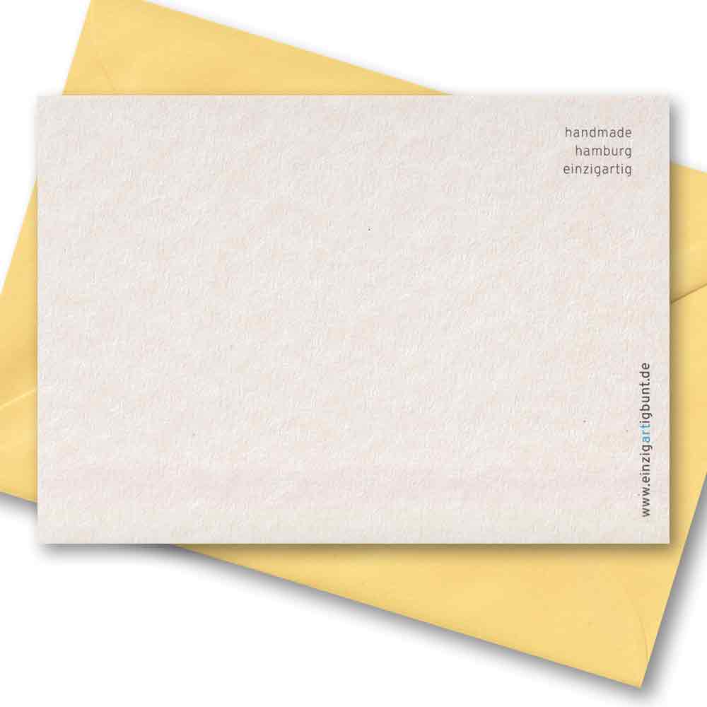 Handgemachte Papeterie mit minimalistischem Design, gelber Umschlag, nachhaltig – einzigartigbunt