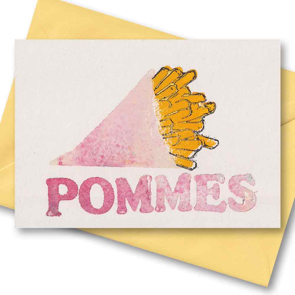Handgedruckte Postkarte I Pommes