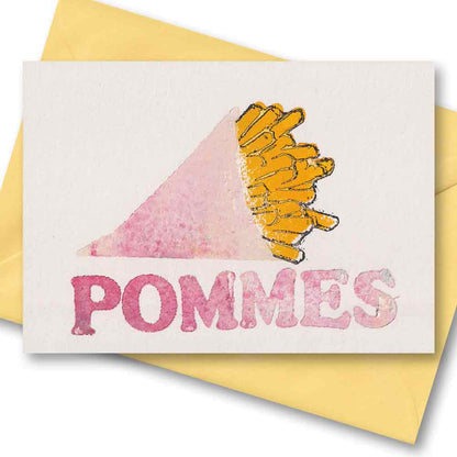 Handgedruckte Postkarte I Pommes