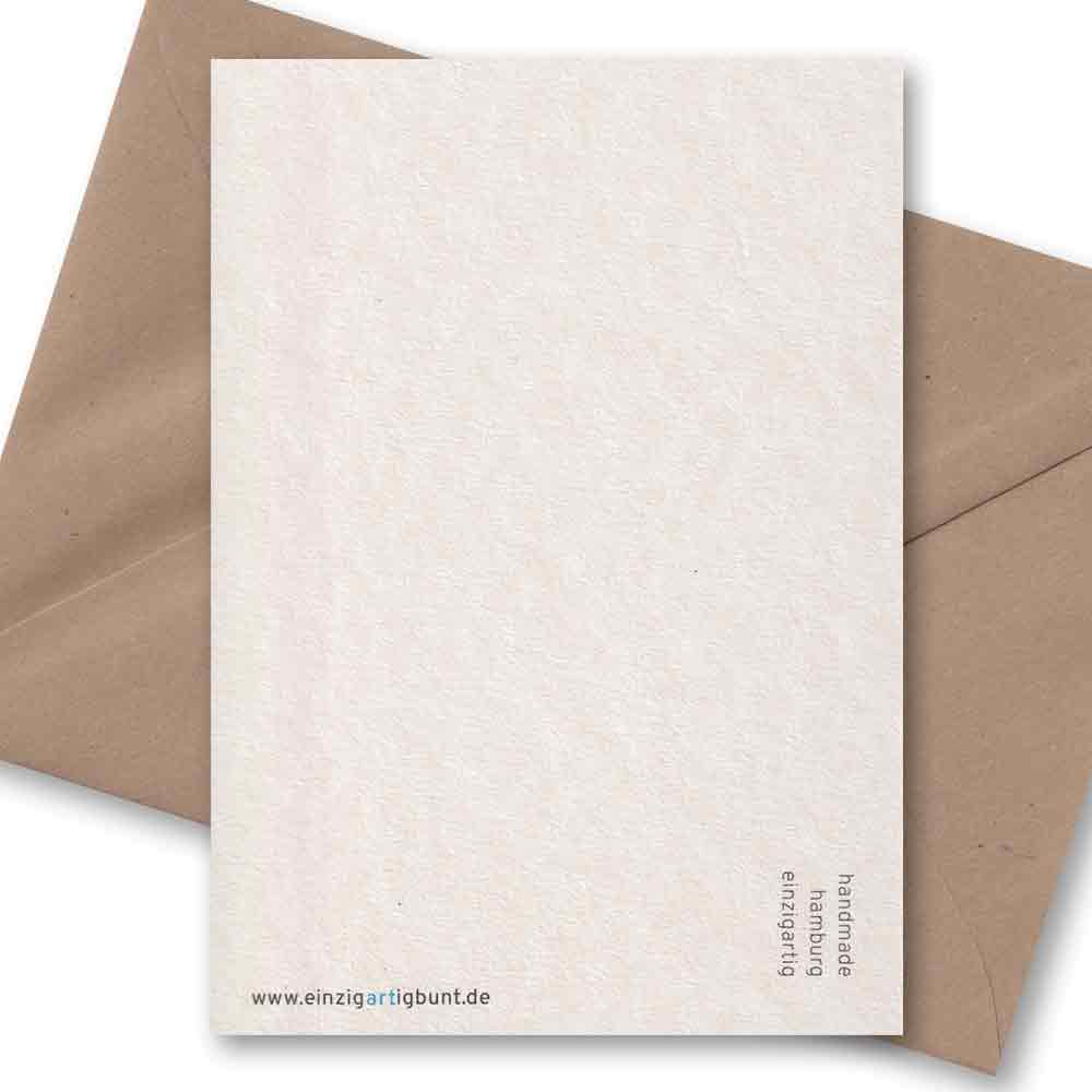 Handgedruckte Postkarte I Anker Schwarz