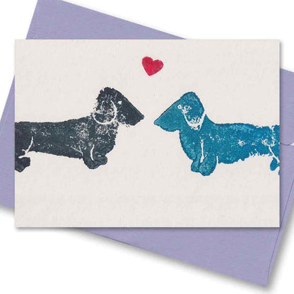 Handgedruckte Postkarte I Dackelblick